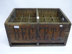 Becket advertising bottle crate