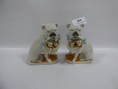 Pair of pug dogs with basket