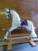 Solid wood carved rocking horse