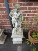 Naked Male Statue on Plinth