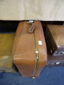 Tan Leather Suitcase