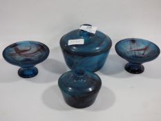 Four Piece Cloud Glass Dressing Table Set