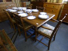 Oak Refectory Table and 6 Chairs of which 2 Dinners and 2 Carvers