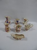 Seven small masons jugs oriental patterns