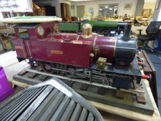 Simplex Live steam 5 inch Gage tank locoomotive complete with set of original plans and display