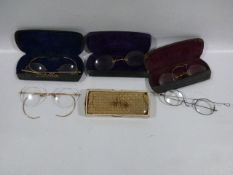Pairs of vintage spectacles