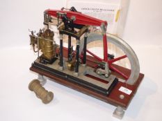 Scratch built steam powered beam engine with 8 inch fly wheel