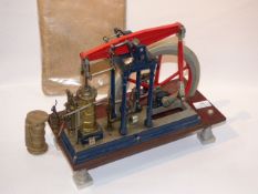 Scratch built steam powered beam engine with 8 inch fly wheel