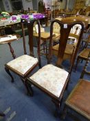 Pair of Mahogany High Backed Dining Chairs