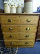 Pine Chest of 4 Drawers with Hardwood Top