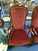 Upholstered High Backed Arm Chair
