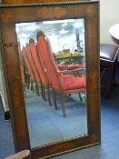 Oak & Walnut Beveled Wall Mirror