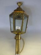 copper brass and glass electrified wall lamp