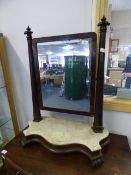 Marble Based and Rosewood Toilet Mirror