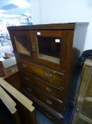 Large Chest of Drawers with Glazed Cupboard