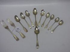selection of silver cutlery of spoons and forks 251 grams