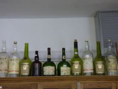 10 Large Whiskey and Cognac Bottles