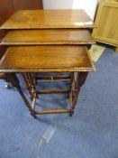 Nest of three oak tables