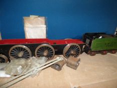 5 Inch locomotive rolling chassy with tender and various components (believed pacific)