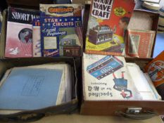 2 x suitcases full of practical mechanics magazines & practical wireless magazine