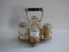 Silver and cut glass cruet set