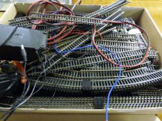 Box containing assorted 00 gauge track