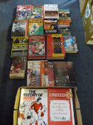 2 boxes of books relating to football