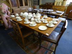 Extending Refectory Oak Table and 4 Matching Chairs