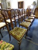 Set of 4 High Backed Inlaid Dining Chairs