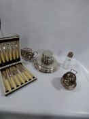 Collection of plating wear, sauce bowl, cutlery and coasters