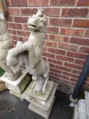 Prancing Horse Statue on Plinth