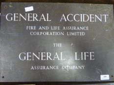 brass plaque advertising for general accidents