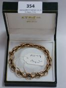 9 carat gold bracelet weighing 13 grams