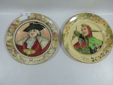 Two doulton plates, one the mayor and one the jester