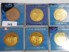 6 x William Wilberforce medallions