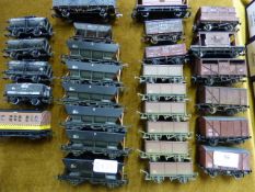 28 assorted unboxed 00 gauge goods wagons