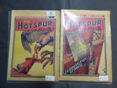 Two editions of the Hotspur Comic, Number 1 September 2nd 1933 and Number 2 September 9th 1933