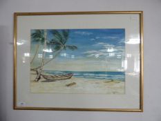 Watercolour by Vivian Hakim of a Beach Scene