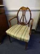 Lyre Backed Mahogany Arm Chair AF