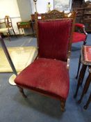 Upholstered Walnut Framed Nursing Chair