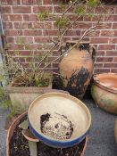 Terracotta Square Pot, Urn + One Other