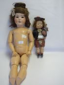 Heubach Koppelsdorf jointed porcelain doll and one other