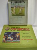 New subbuteo continental table soccer game, and subbuteo table cricket game club edition