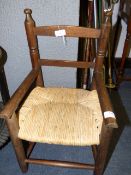 Small Child's Chair with Rush Seat