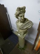 Grecian Bust on Pedestal Base