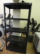 *Section of 5 tier black adjustable shelving