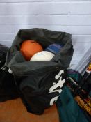 *Bag containing assorted footballs