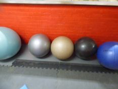 *Five assorted size Swiss and gymnasium balls.