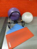 *Two Swiss ball and a dubmimiser and two yoga mats