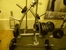 *4 weights of 25kg, 4 weights of 20kg, 2 weights of 15kg, 4 weights of 10kg, 4 weights of 5kg, 4